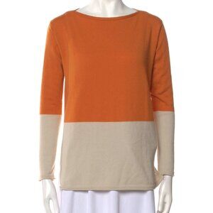 New Loro Piana 100% cashmere boatneck bateau colorblock knit pullover sweater